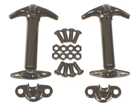 Hood Catch Kit, Black | Rugged Ridge | 11210.01 | Fits 1941-1995 Jeep CJ & Wrangler YJ