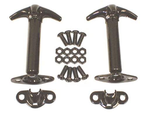 Hood Catch Kit, Black | Rugged Ridge | 11210.01 | Fits 1941-1995 Jeep CJ & Wrangler YJ