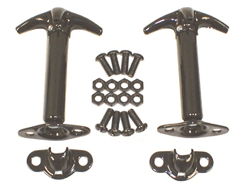 Hood Catch Kit, Black | Rugged Ridge | 11210.01 | Fits 1941-1995 Jeep CJ & Wrangler YJ