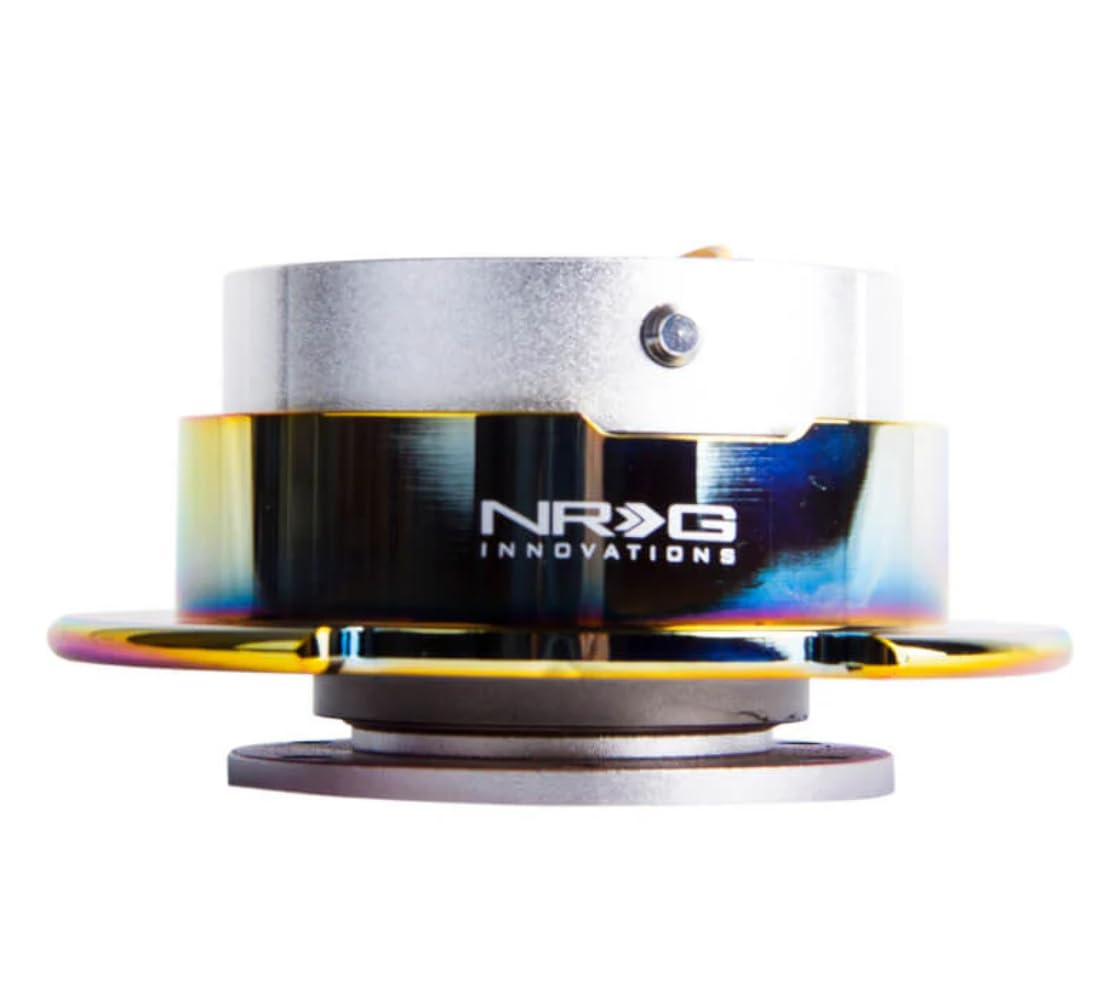 NRG Innovations GEN 2.5 NRG-SRK-250SL-MC Steering Wheel Quick Release Adapter, 6-Hole & 6x70 and 6x74mm Bolt Patterns/Silver Body/NeoChrome Ring
