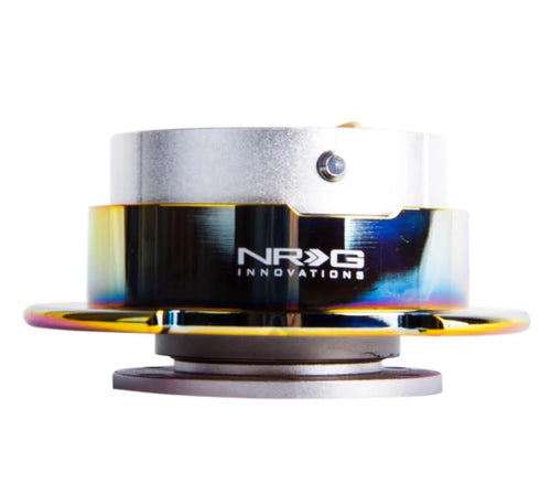 NRG Innovations GEN 2.5 NRG-SRK-250SL-MC Steering Wheel Quick Release Adapter, 6-Hole & 6x70 and 6x74mm Bolt Patterns/Silver Body/NeoChrome Ring