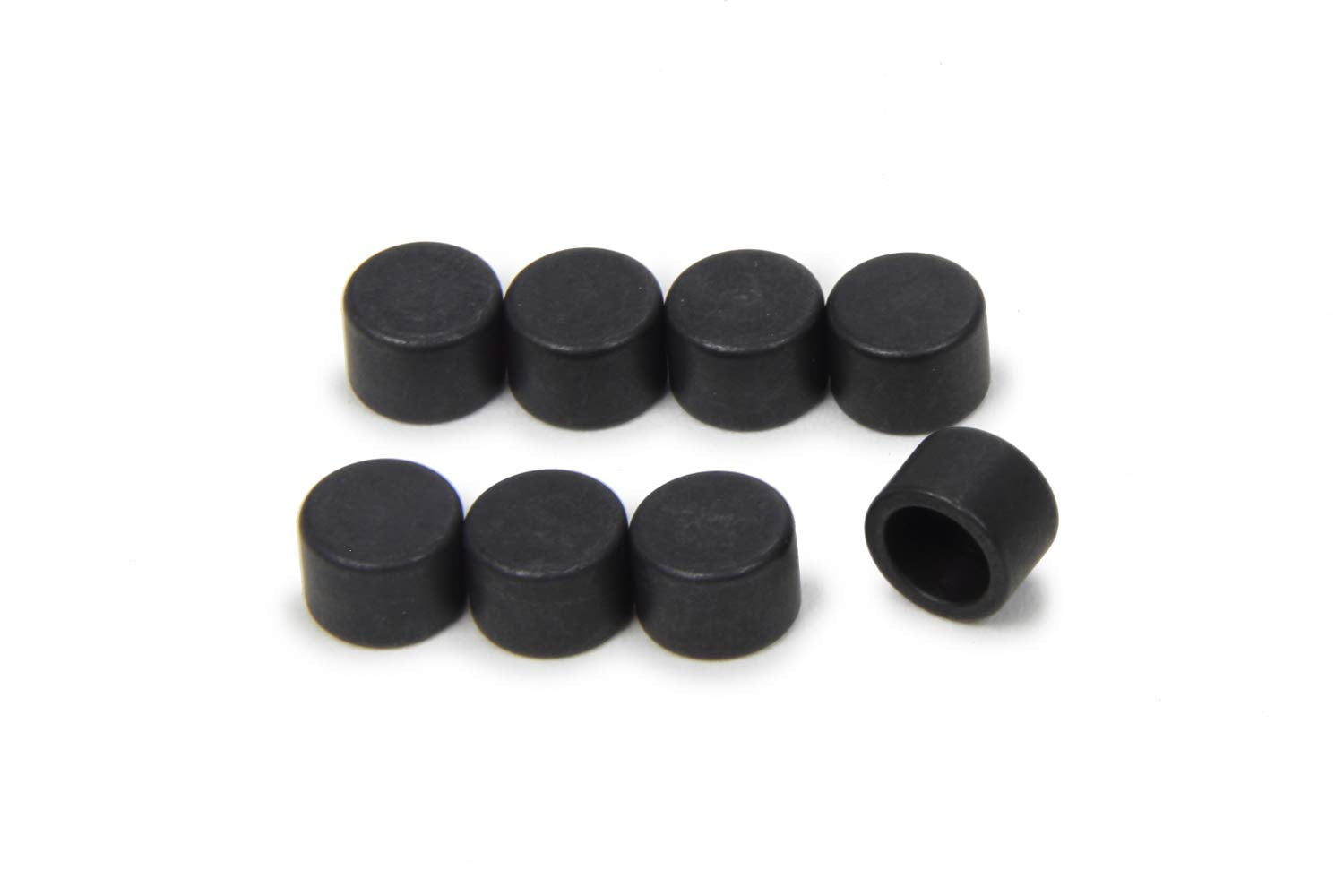 Manley Valve Cap Lash, 0.080 in Thick, 7 mm Valve Stems, Minimum 0.290 in Tip, Non-Rotating, Steel, Natural, Set of 8