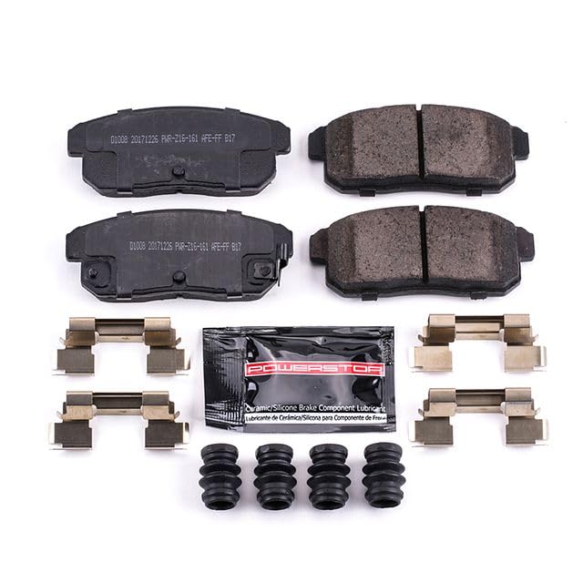 Power Stop Z23-1008 Z23 Evolution Sport Carbon Fiber Infused Ceramic Brake Pads with Hardware For Mazda RX-8 2004-2011 [Model Specific]