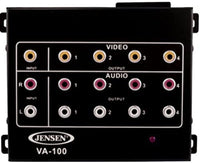 VA100 Jensen Audio/Video Distribution Amplifier, Can Connect The outputs of The VA100 to up to Four Screens or Video Monitors, Video Input Jack, Left/Right Audio Input Jacks, DC Input