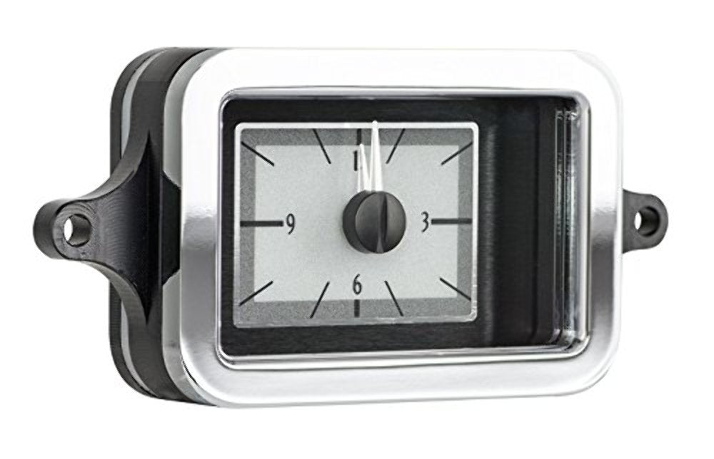 40 Chevy Car Dakota Digital Analog Clock Gauge for VHX gauges only Silver Alloy White Backlighting VLC-40C-S-W