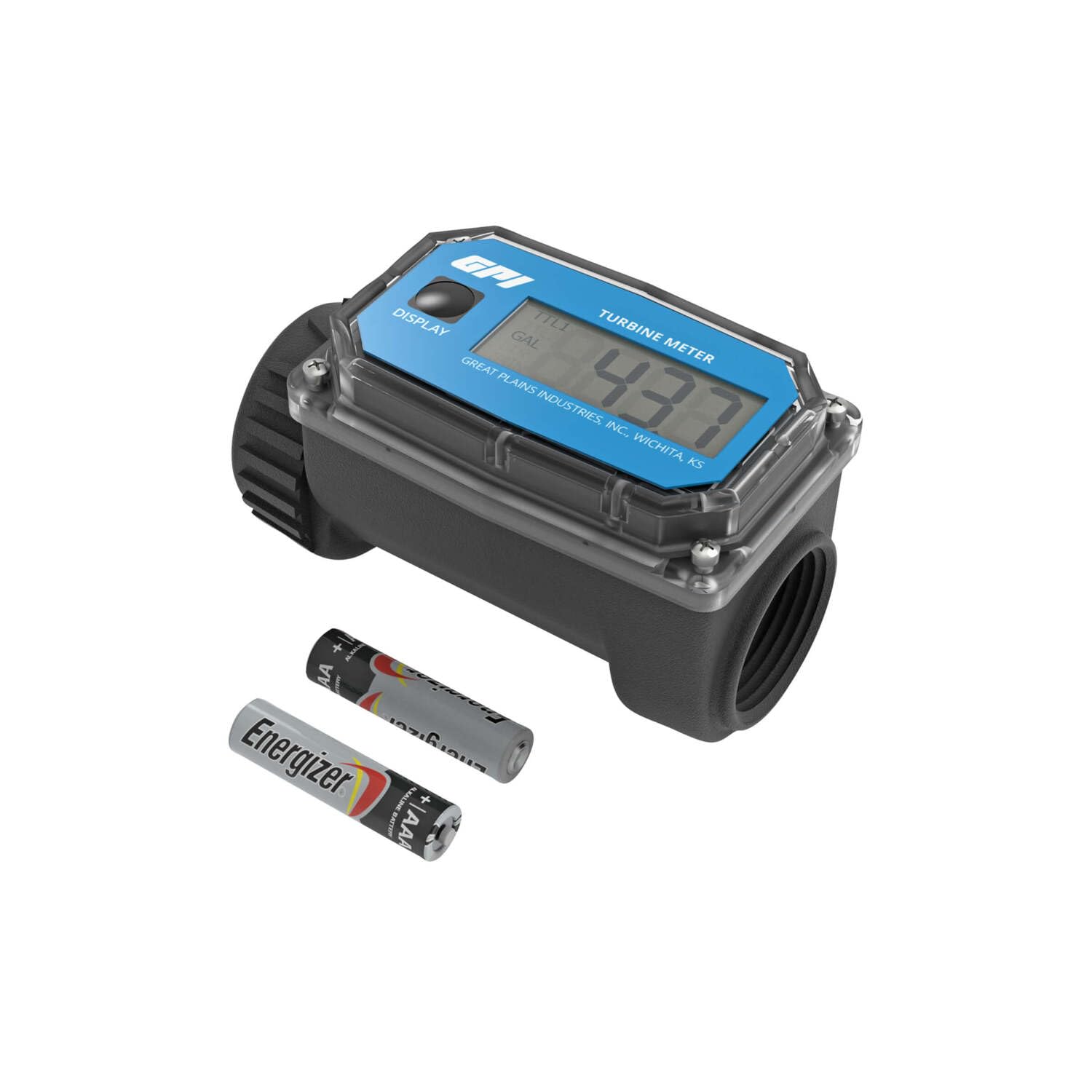 01N Series GPI Turbine Flow Meter for Water, Nylon Body, 3-30 GPM (113255-4)