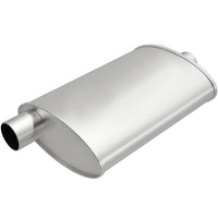 Replacement MagnaFlow Muffler 201-0034: 2"/2" Inlet/Outlet, Oval, Aluminized Steel