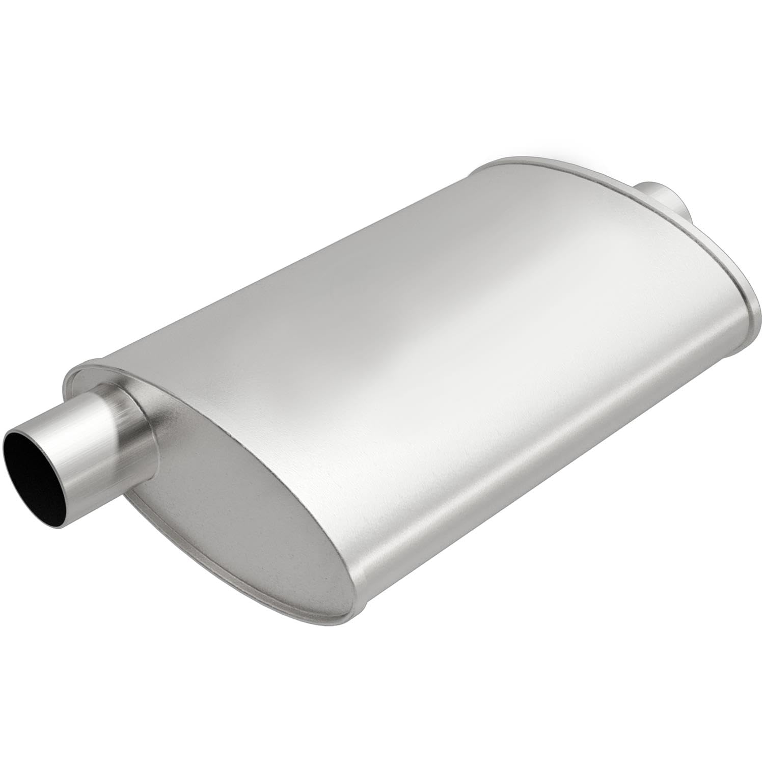Replacement MagnaFlow Muffler 201-0034: 2"/2" Inlet/Outlet, Oval, Aluminized Steel
