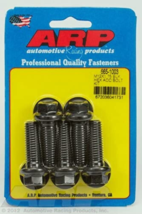Black Oxide ARP M12 x 1.75 x 35 Hex Bolts (5/pkg)