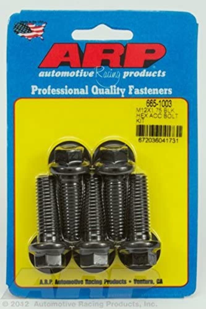 Black Oxide ARP M12 x 1.75 x 35 Hex Bolts (5/pkg)