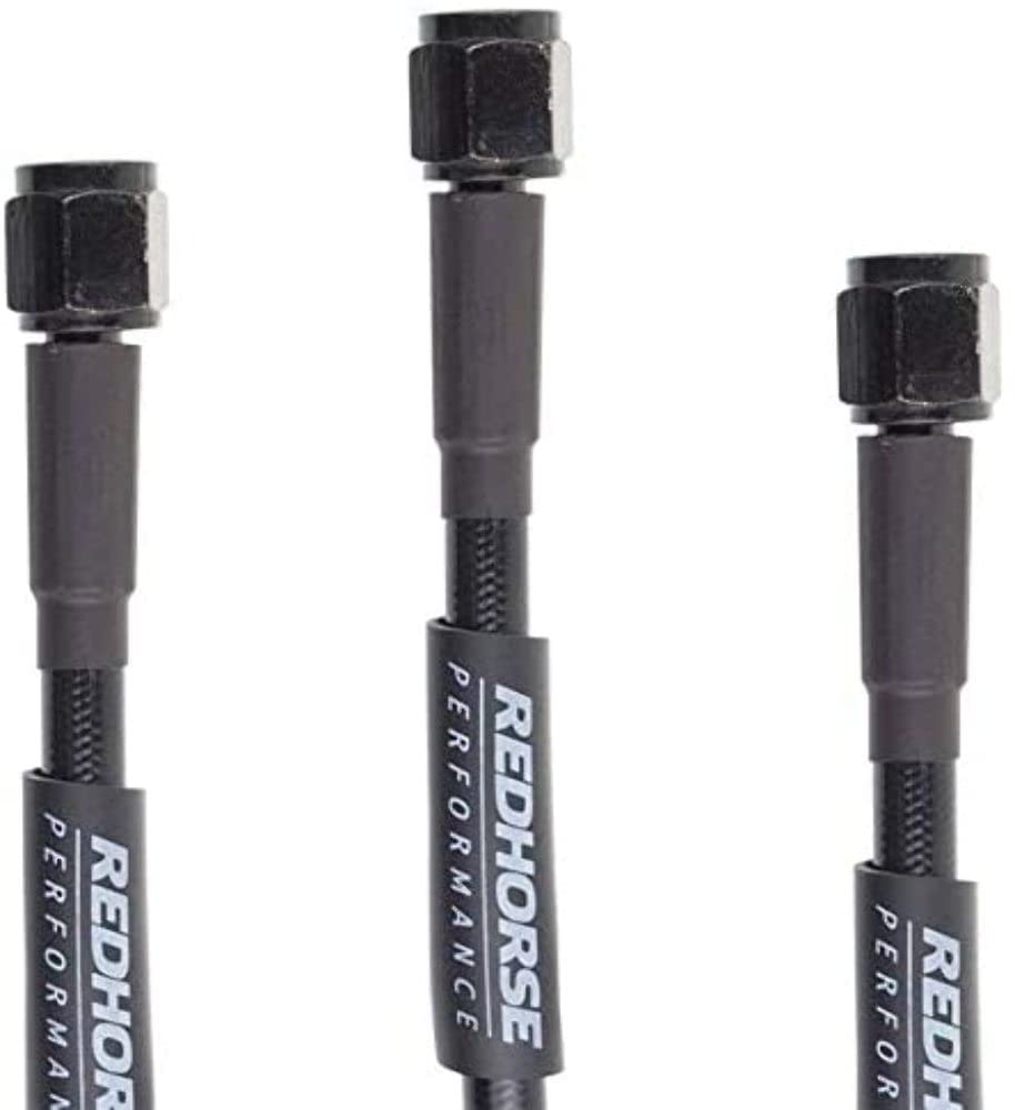 Performance Red Horse 3302-03-20 Straight -3 To Straight -3 20" Pre -Assembled Brake Line -Black