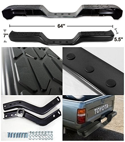 Black Stainless Rear Bumper Step W/Brackets Made For And Compatible With Pick Up 2/4dr