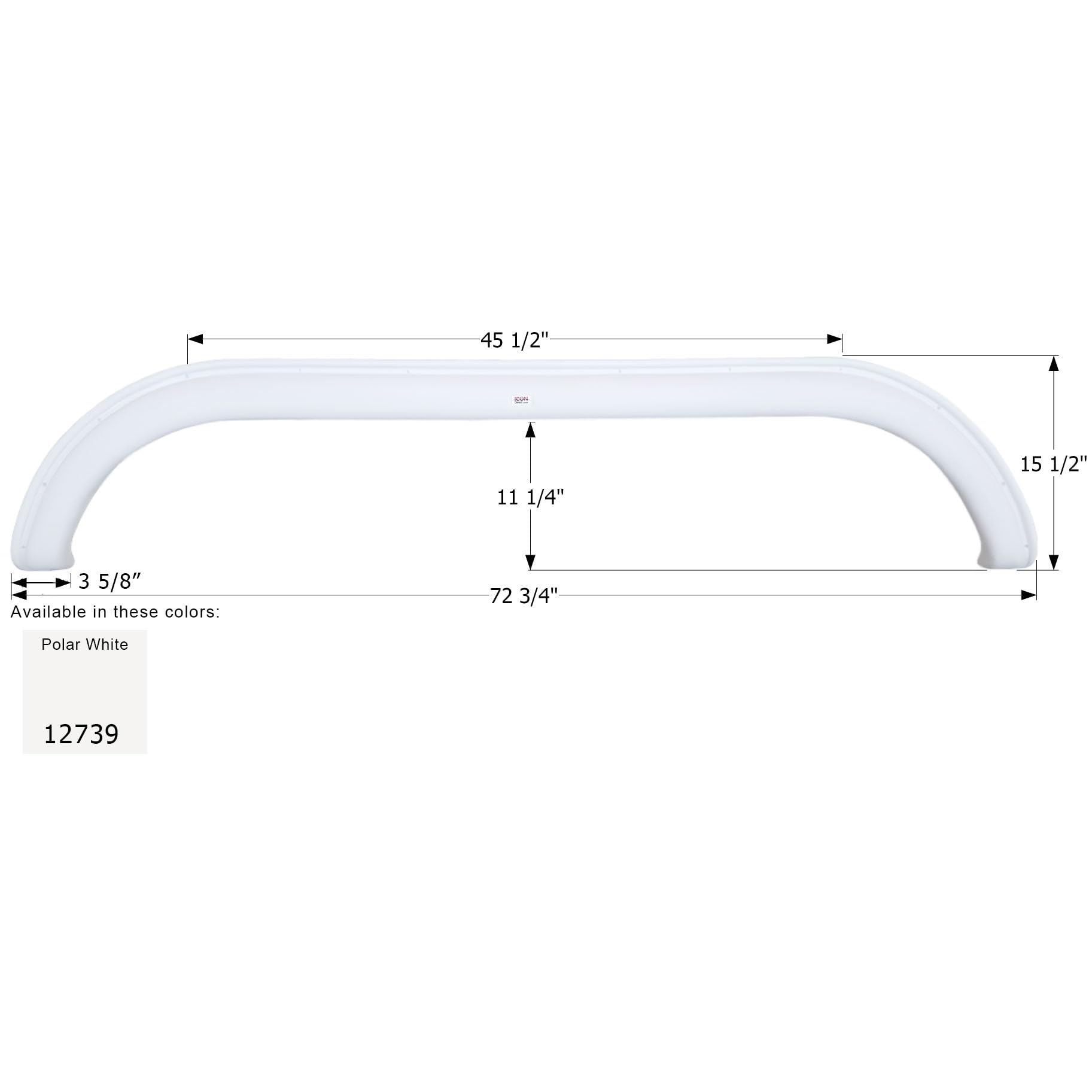 Fender Skirt ICON, Tandem, Newmar, FS2739, Polar White