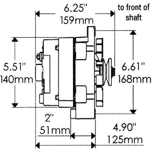 PowerMaster 17102 Alternators - Alternator PowerMaster Delco externally regulated chrome