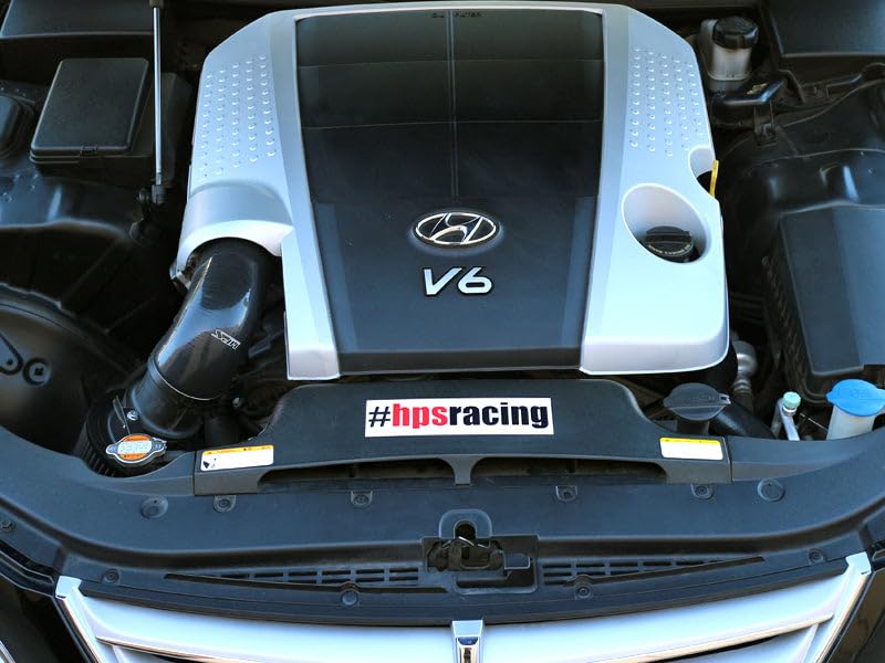 Black HPS Silicone Shortram Air Intake Kit Compatible for 2009-2011 Hyundai Genesis Sedan 3.8L V6, 827-276WB