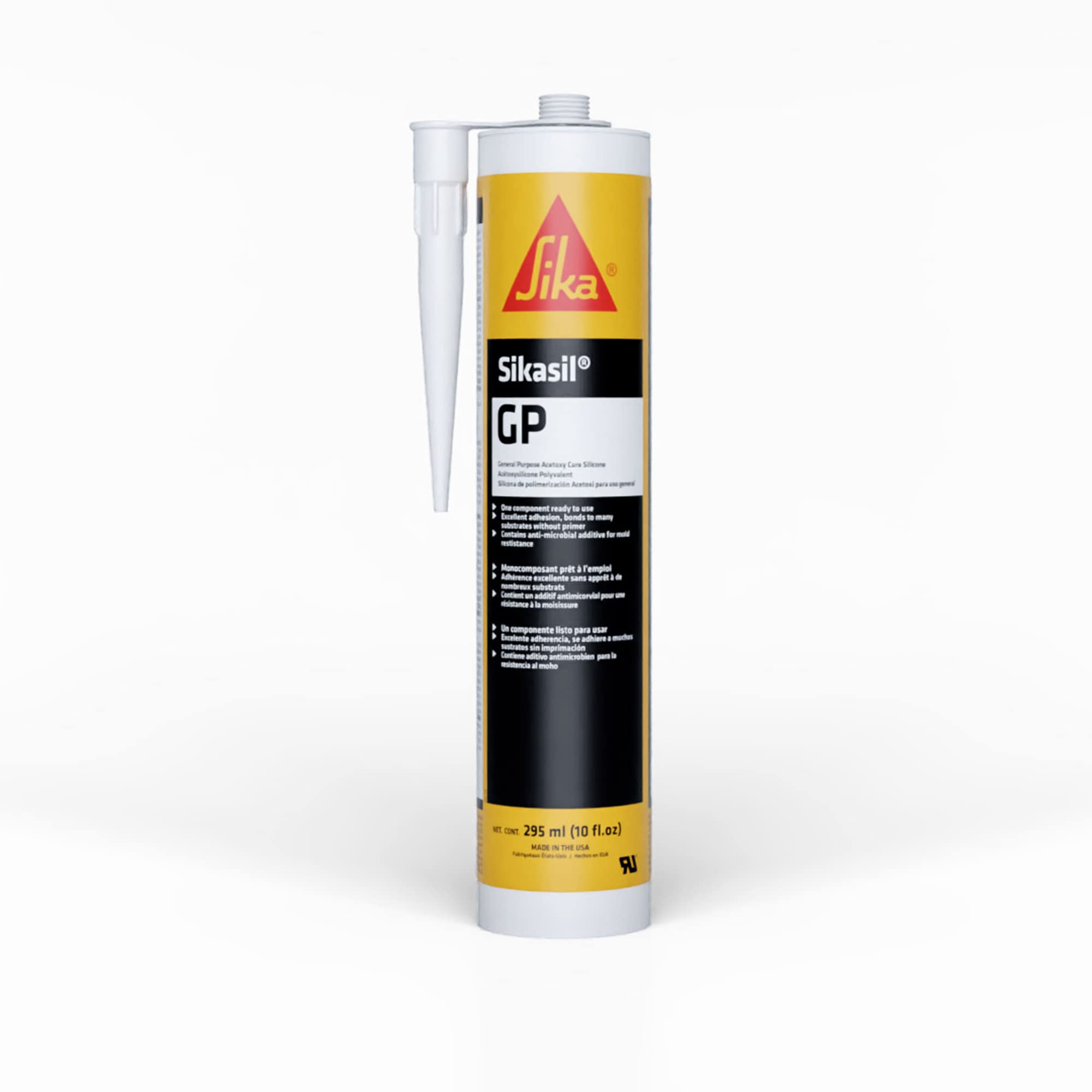 Black Sikasil-GP General Purpose Acetoxy Silicone Sealant 295ml Cartridge