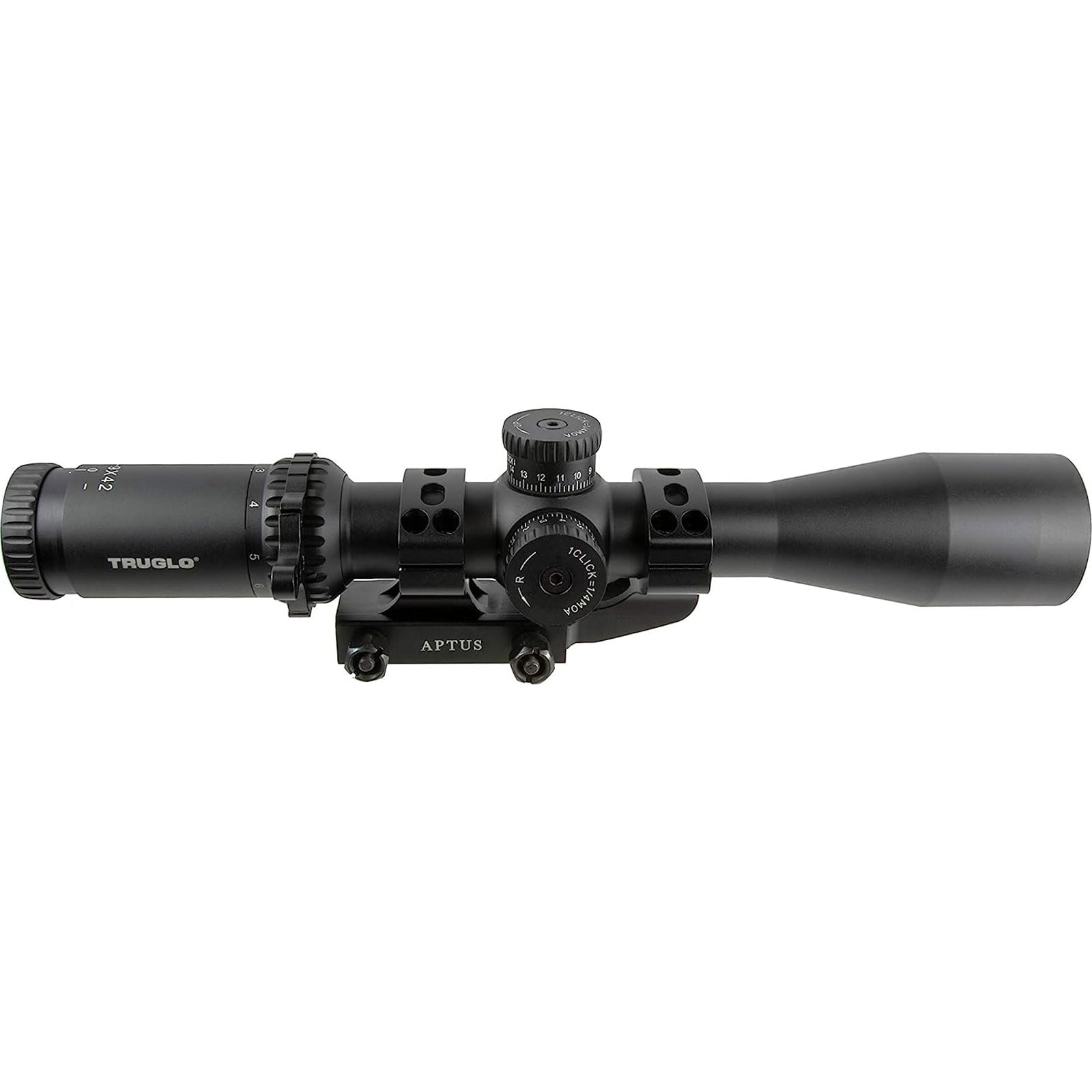Eminus TRUGLO Tactical Hunting Shooting Durable Waterproof Fogproof Shock Resistant 30mm One-Piece Aluminum Tube Illuminated TacPlex-MOA Reticle Riflescope | Flip-Up Lens Cap Included | 3-9 x 42mm