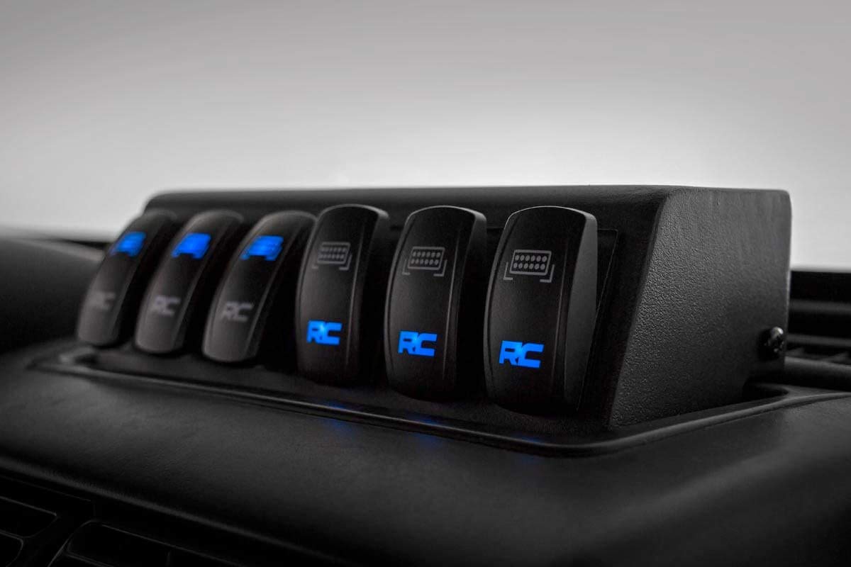 6 Button Rough Country Multiple Light Controller for 97-06 Jeep TJ/LJ - 70956 , Black