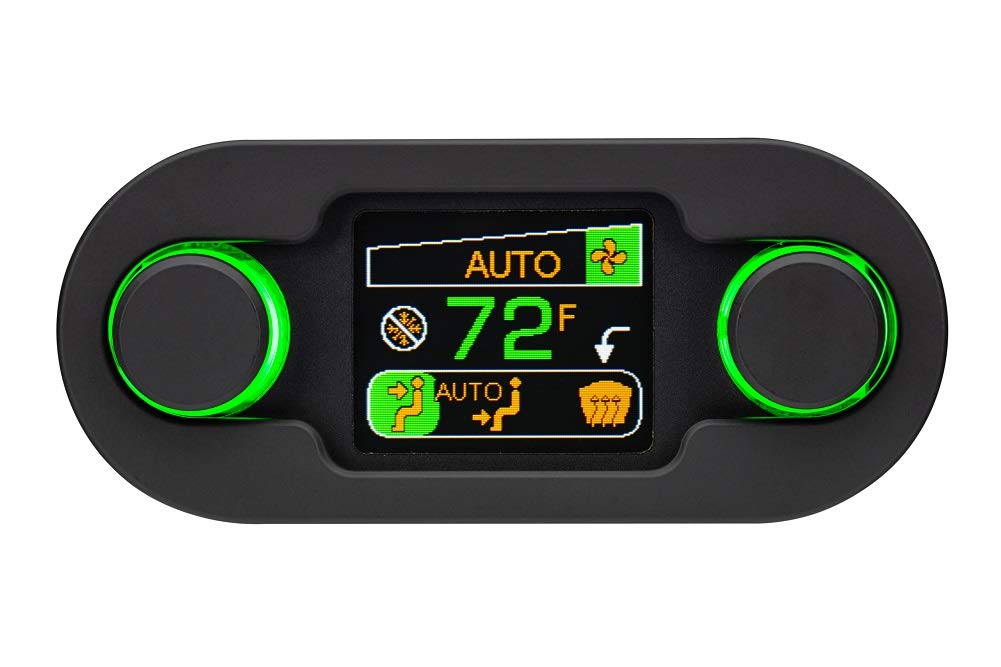 Dakota Digital DCC Climate Control - Vintage Air Gen IV 2-Knob, HDX-Style, Black, Black Alloy - Compatible with Most Vehicles