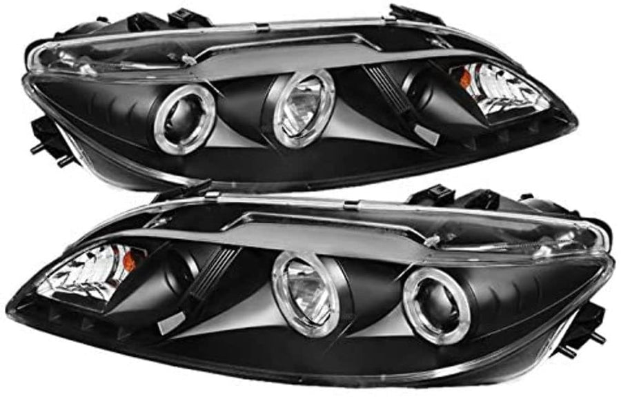 Auto Spyder 5042538 Halo DRL LED Projector Headlight; w/Fog Lights; Bulbs Included; Pair; Black;
