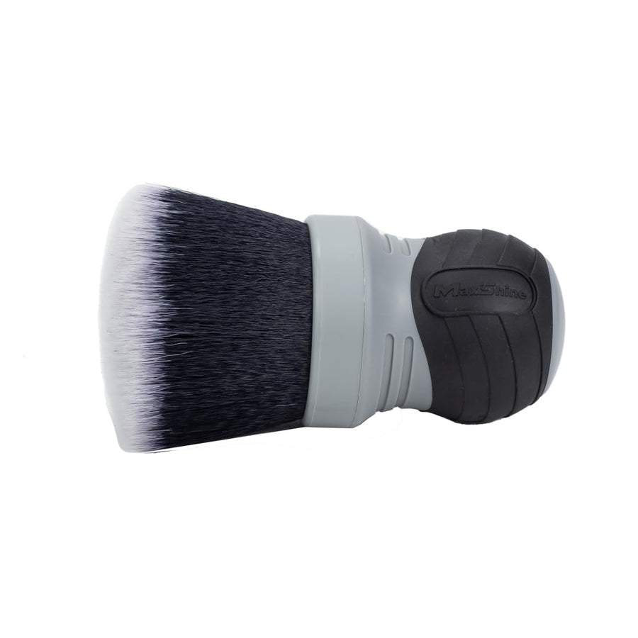 Maxshine Ultra Soft Universal Gray Large Bristle Brush with Storage Rack – Curved Grip & Ultra Soft Bristles – Ideal for Dashboard, Displays, Air Vents – Premium Interior Detailing Brush