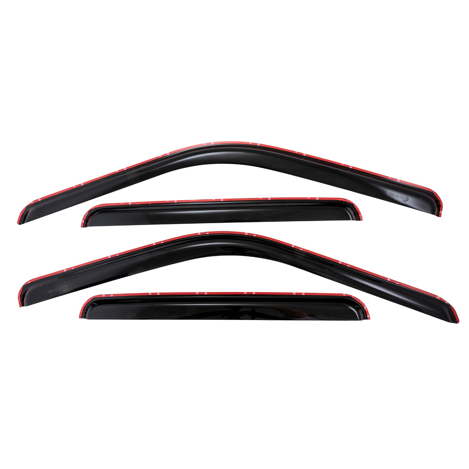 TrailFX Window Vents Smoked Rainguards Fits 1999-2016 Ford F-250 Super Duty Crew Cab in-Channel 4-Piece Low Profile Acrylic Rainguard Set TrailFX 4953IC