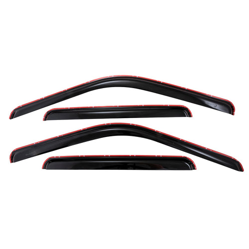 TrailFX Window Vents Smoked Rainguards Fits 1999-2016 Ford F-250 Super Duty Crew Cab in-Channel 4-Piece Low Profile Acrylic Rainguard Set TrailFX 4953IC