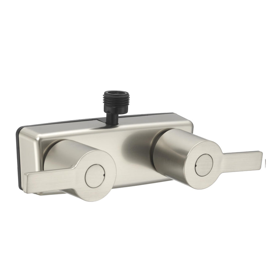 Modern Dura Faucet (DF-SA100M-SN) RV Shower Faucet Valve Diverter – Satin Nickel, Dual Lever Handles, 4-Inch Center, Lightweight Construction, Lead-Free, Easy 2-Hole Installation