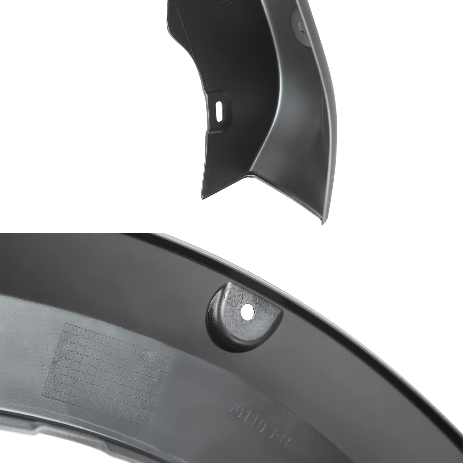 4PC Spec-D Tuning Front + Rear Textured Bolt On Pocket Style Fender Flares Compatible with 2021-2022 Ford Bronco Sport