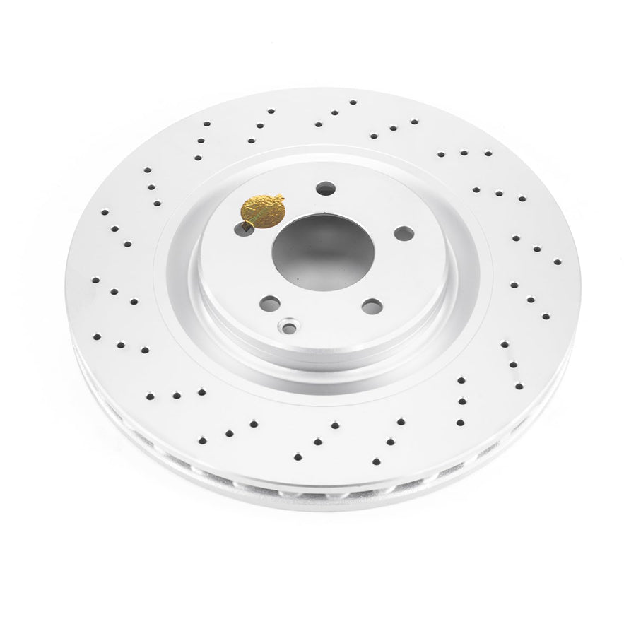 Power Stop EBR1243EVC Genuine Geomet Coated Front Brake Rotor For C32 AMG, C55 AMG, CLK500, CLK55 AMG, CLK550, SLK55 AMG [Model Specific]