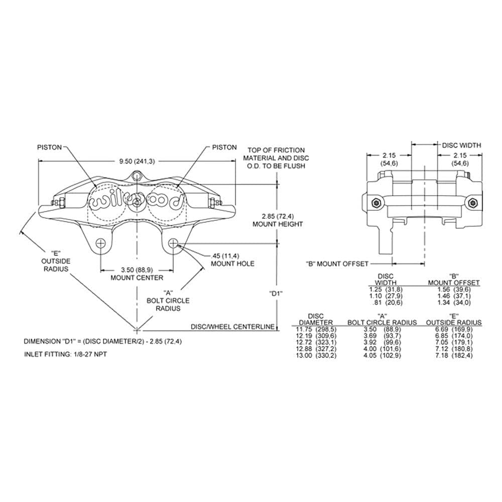 Forged Superlite Internal Caliper Wilwood 120-11134-SI