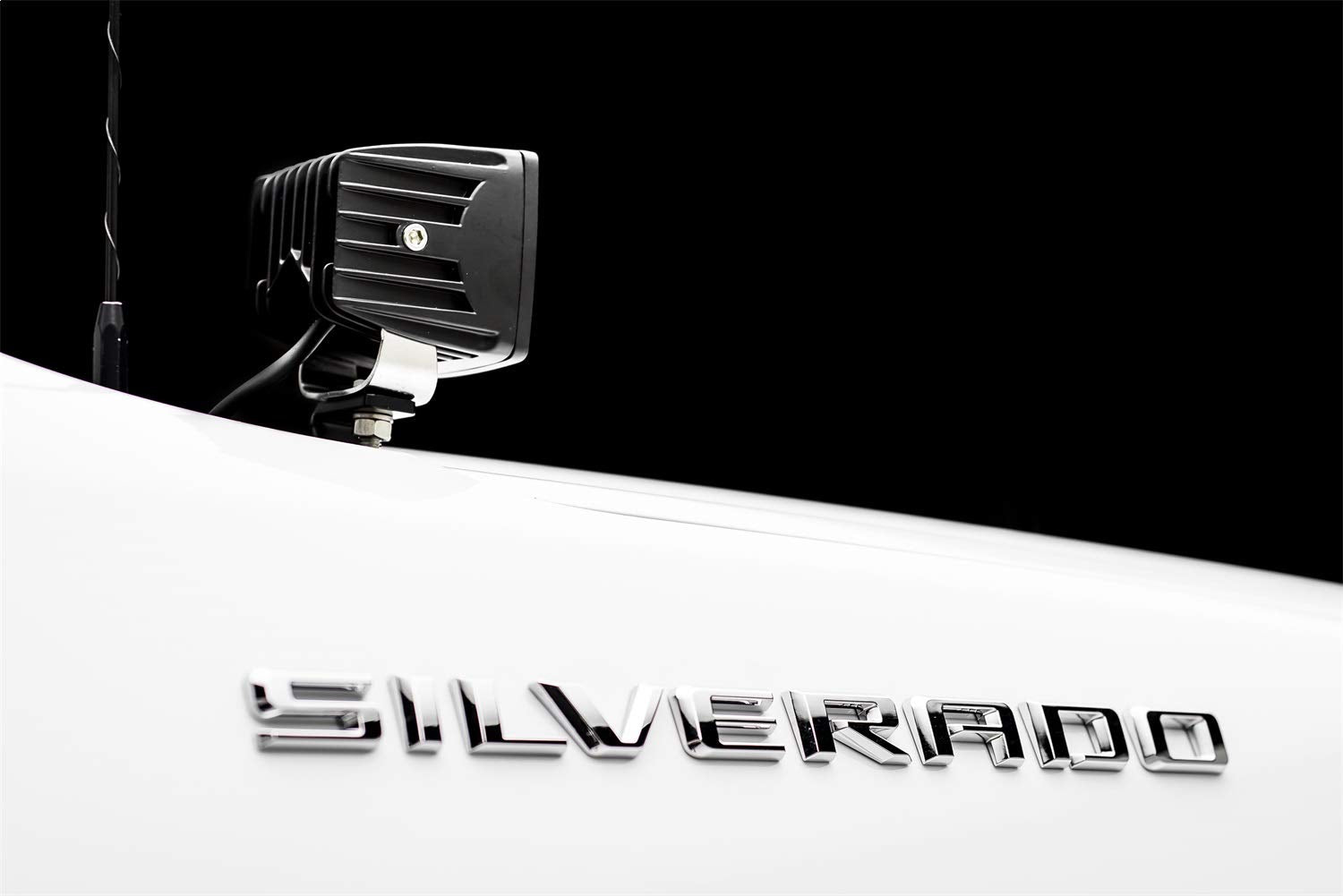 ZROADZ LED Kit Ditch Hood Hinge - Compatible w/ 2019-2022 Chevy Silverado 1500 - Incl. (2) 3 Inch LED Pod Lights - Mild Steel Gloss Black Finish - Bolt-On Easy Installation - PN #Z362181-KIT2