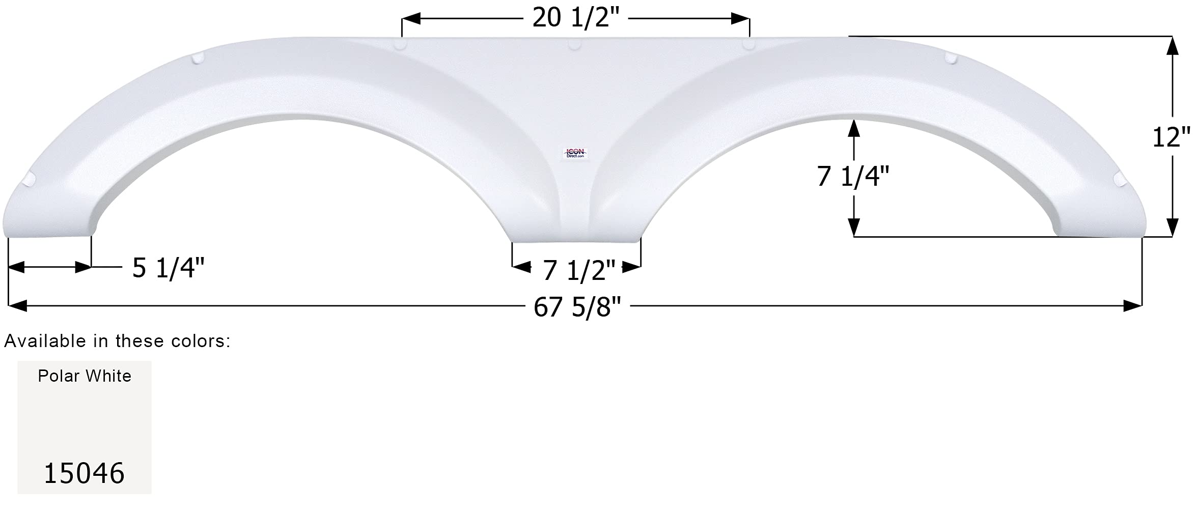 Fender Skirt, ICON 15046, Tandem, Jayco, FS5046, Polar White