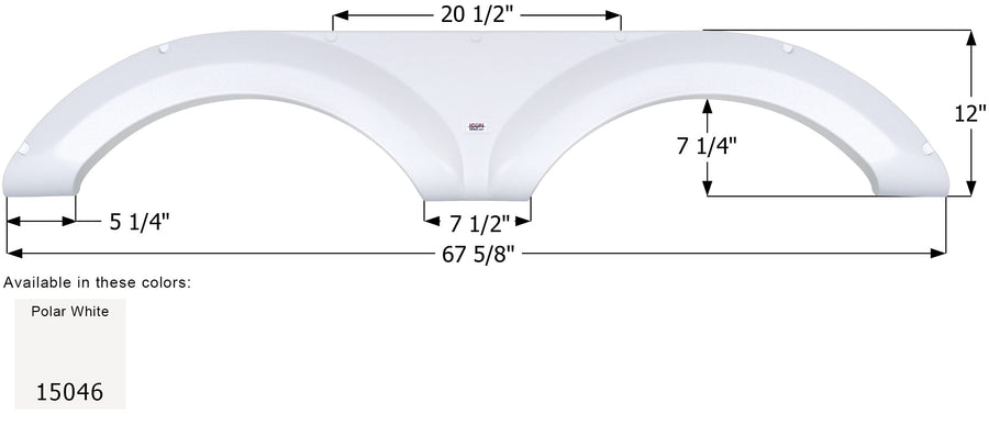 Fender Skirt, ICON 15046, Tandem, Jayco, FS5046, Polar White