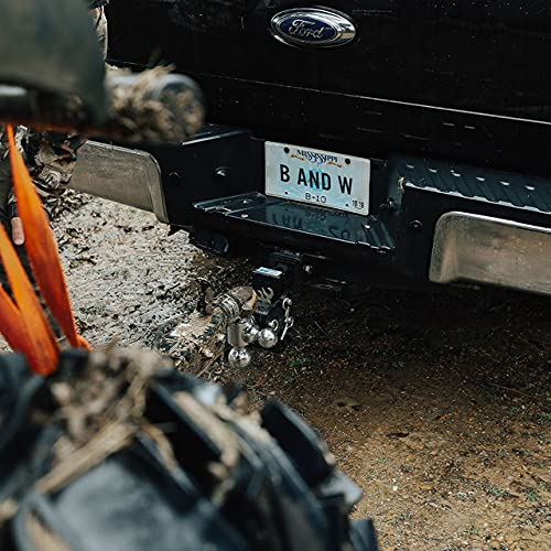 B&W Trailer Hitches Adjustable Tow & Stow Trailer Hitch Ball Mount with Browning Logo - Fits 2" Receiver, Dual Ball (2" x 2-5/16"), 3" Drop, 10,000 GTW - TS10033BB