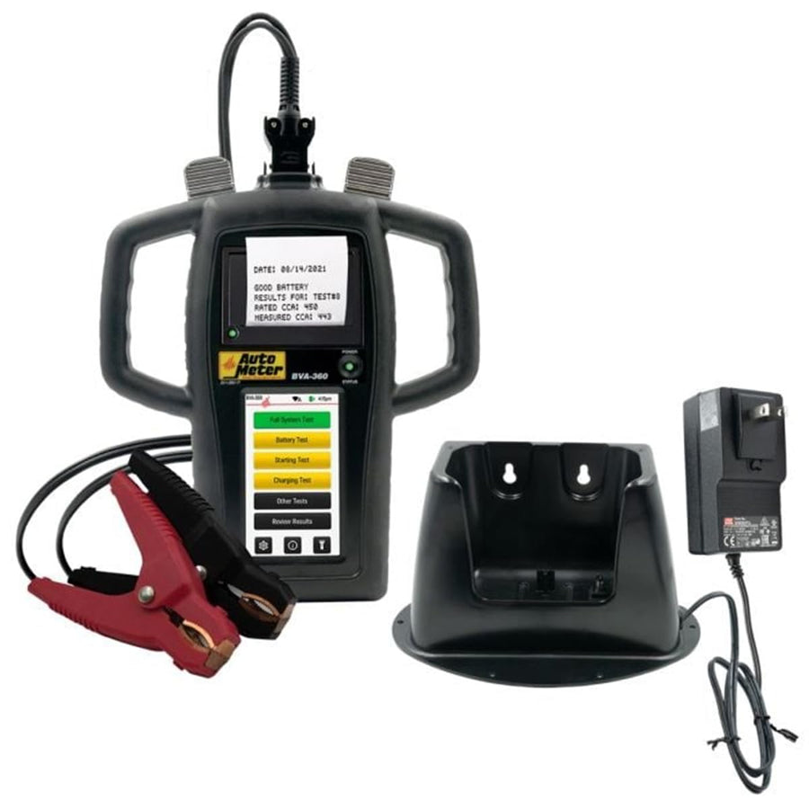 Auto Meter Handheld BVA-360KP Electrical System Analyzer W/40 Amp Load & Printer/Charging Station