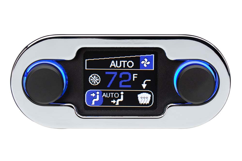 Dakota Digital Climate Control DCC - Vintage Air Gen IV 2-Knob, HDX-Style, Chrome, Black Alloy - Compatible with Most Vehicles