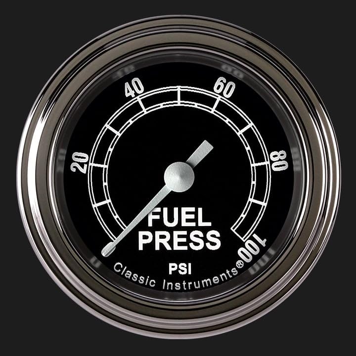 TR146SLF Classic Instruments Traditional 2-1/8" Fuel Pressure Gauge 100 PSI Electric