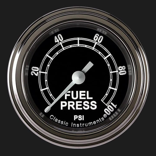 TR146SLF Classic Instruments Traditional 2-1/8" Fuel Pressure Gauge 100 PSI Electric