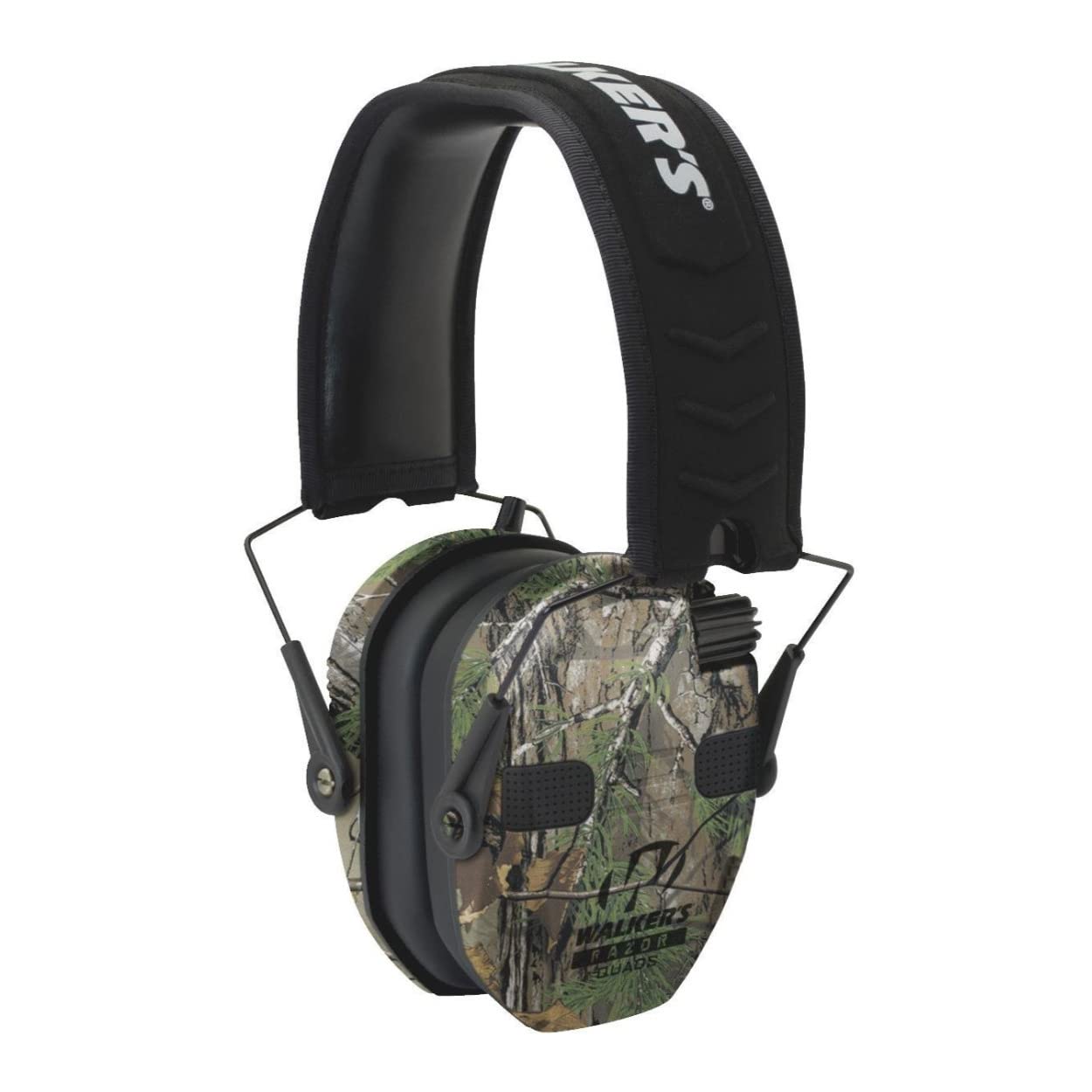 Walker's Slim Razor Electronic Quad Earmuff 23Db/Realtree Xtra Camo, Black, One Size