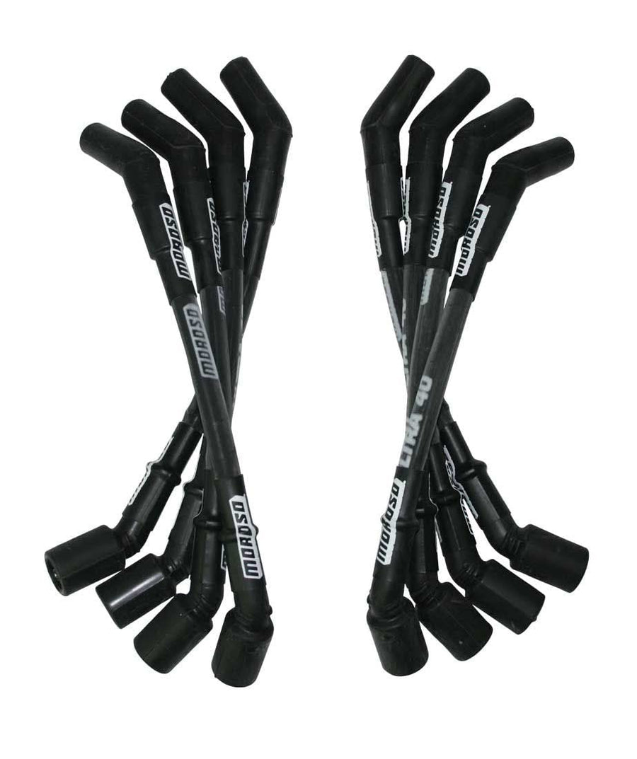 Moroso ULTRA WIRE SET 40, SLVD, GM LS, 9.75 IN, 135 DEG., BLACK