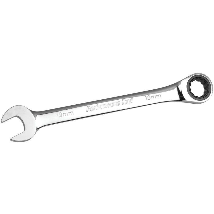 19mm Performance Tool W30359 Chrome Vanadium Professional Ratcheting Wrench
