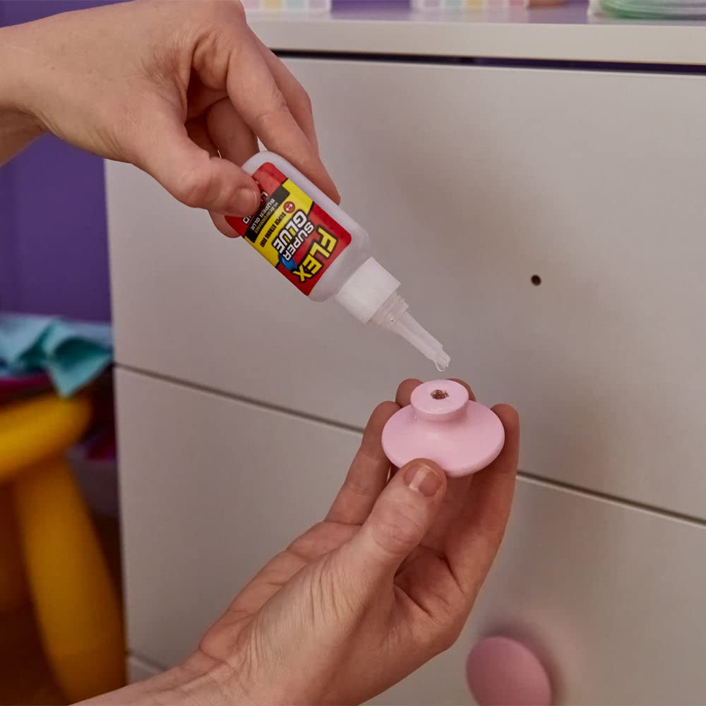 Flex Liquid Super Glue, 20 Gram Bottle, 1-Pack, Clear, Instant Bond, Quick Dry, Cyanoacrylate Adhesive, Precision Tip for Wood, Metal, Plastic, Crafts, Ceramic, and Toy Repairs