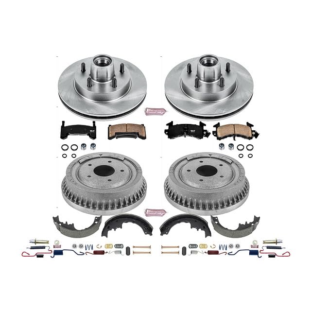 Power Stop KOE15025DK Front and Rear Replacement Brake Kit-OE Brake Drums & Ceramic Brake Pads For Chevrolet LLV 1987-1988 [Model Specific]