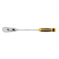 GEARWRENCH 90 Tooth 1/2" Drive Dual Material Locking Flex Head Teardrop Ratchet 17" - 81371T, Multi, One Size