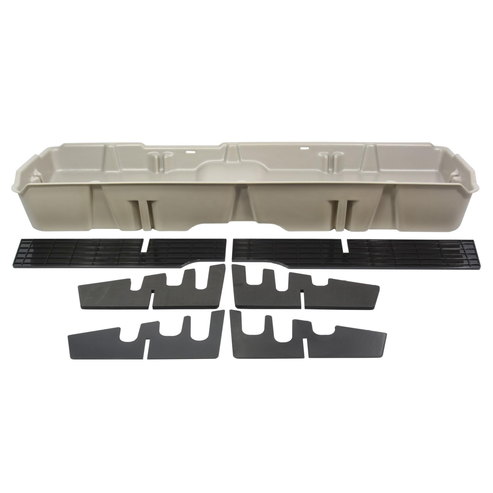 Under Seat Storage DU-HA 10043 fits 2007-2013 Chevy Silverado/GMC Sierra Crew Cab & 2007-2014 Heavy Duty Crew Cab New Body Style | Light Gray Heavy-Duty Back Seat Organizer | Includes Dividers
