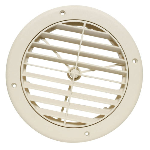 Heating and A/C Register Valterra A10-3362VP with 360° Rotation (No Damper) - 5-1/8" ID x 7" OD, Beige , White