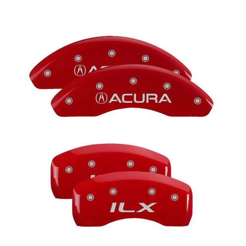MGP Caliper Covers Red Powder Coat Finish 39012SILXRD Engraved Caliper Cover with Silver Characters, Set of 4 "Acura/ILX"