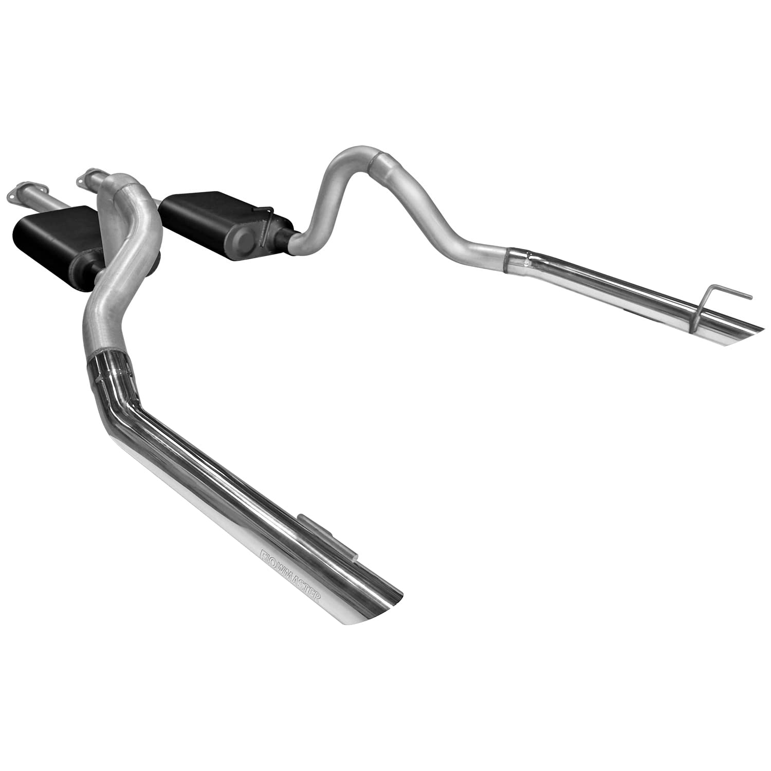 Flowmaster American Thunder 17215 Cat-Back Exhaust Kit 2.5 Inch Aluminized Steel Polished 304 Stainless Steel Tips Compatible with 1998 Ford Mustang GT and Cobra with 4.6L engine