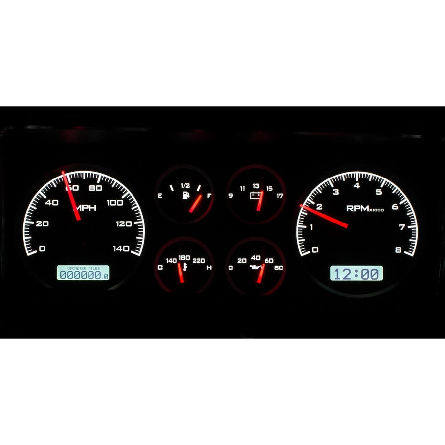 Dakota Digital 78 -88 Chevy Monte Carlo VHX-78C-MC-K-W Analog Dash Gauge System Black Alloy White